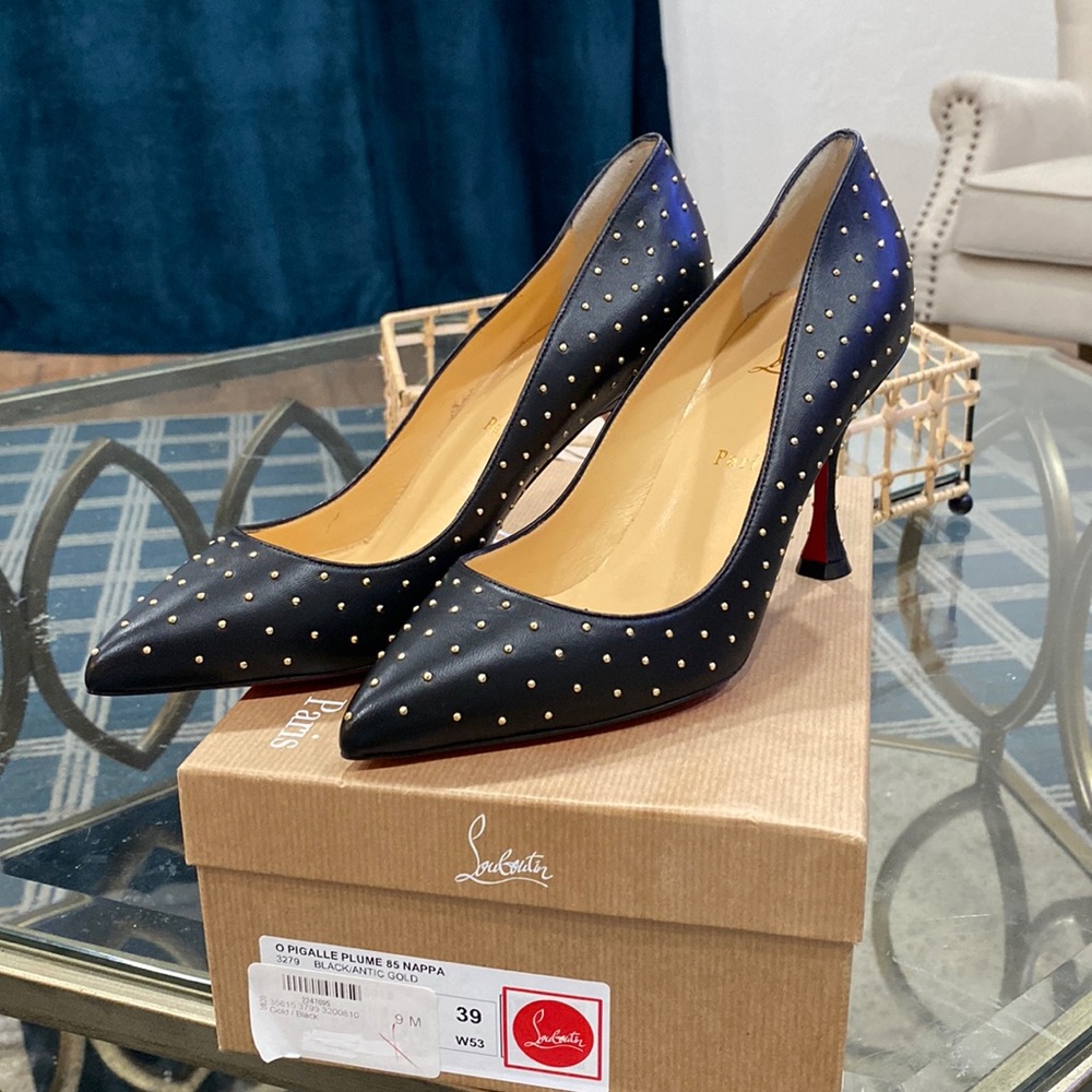 New Christian Louboutin Black Pigalle 85 Napa Size 39